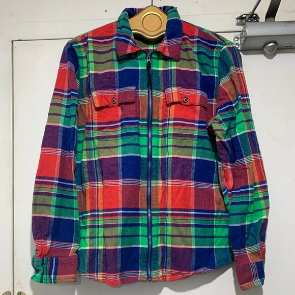 VINTAGE CHAPS SLIM FIT PLAID SHIRT JACKETS SIZE XL - Picture 5 of 7
